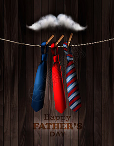 父亲节快乐条纹领带胡须云层背景图片