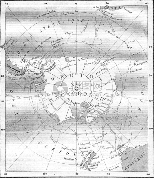 南极古代雕刻MagasinPittoresque182年图片