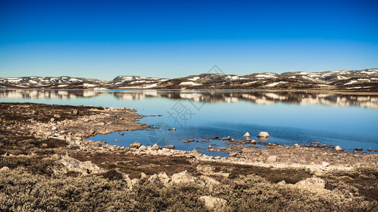 Hardangervidda山脉高原景观全国旅游者Hardangervidda路线挪威夏季图片