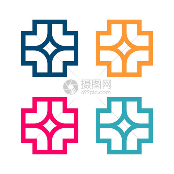 圆形交叉矢的Logo模版图片