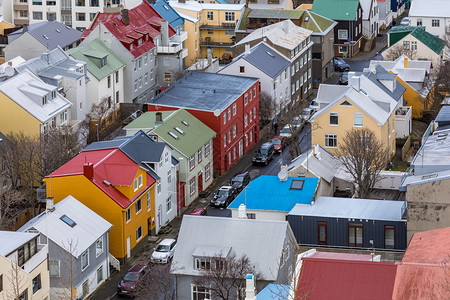 冰岛首都雷克雅未市空中观察图片