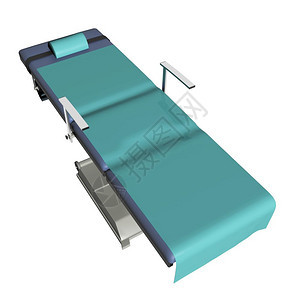 可调整的体检表或绿色床单3D图例绿皮单3D图例在白色背景下隔离图片