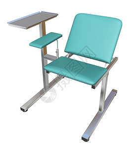 3D插图D以白色背景隔离的可调整体格检查椅图片