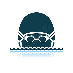 游泳人头图标影子反射设计矢量说明图片