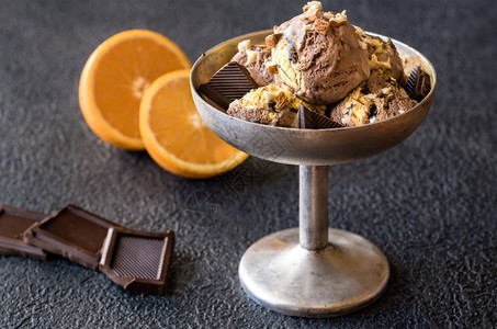 橙子和巧克力冰淇淋图片