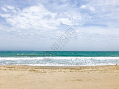 夏季海滩保加利亚波莫里海的美景背景