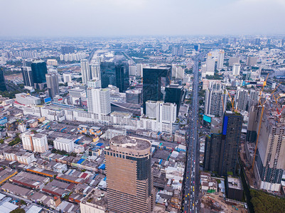 Rama9号公路新生物多样公约泰国曼谷市中心亚洲智能城市金融区和商业中心Skycraper和高楼大图片