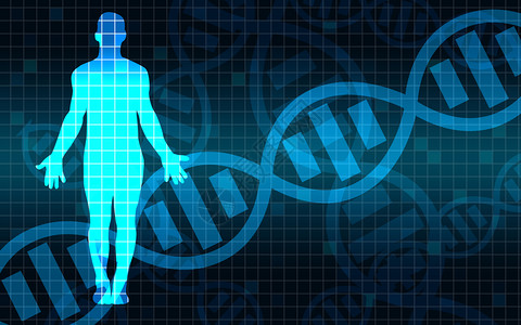 具有DNA结构的人体3D转化背景图片