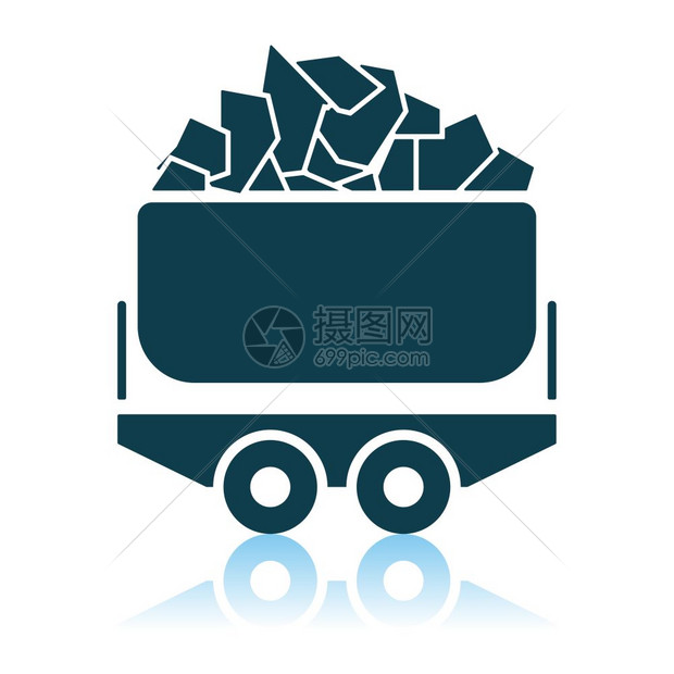 煤矿巨石图示影子反射设计矢量说明