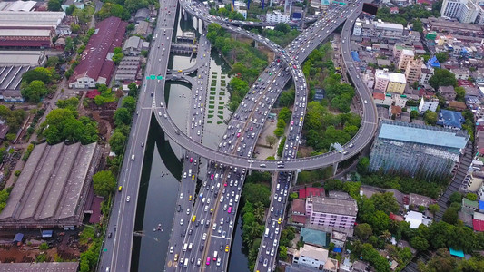 Rama9号公路和高楼建筑图片