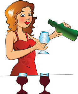 古风酒杯插画-古风酒杯卡通-白色背景的玻璃红酒插图插图-摄图网