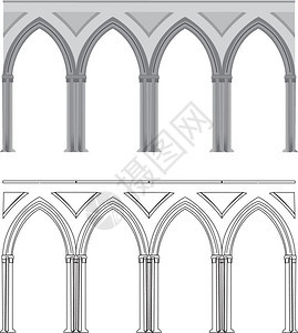 哥特拱形和柱图片