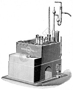 石蜡中渗入组织用的石蜡浴池刻有古老的插图图片
