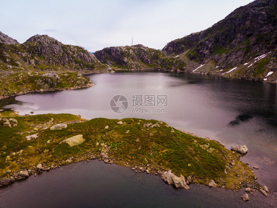 挪威风景旅游景点路线Ryfylke挪威山区湖泊图片