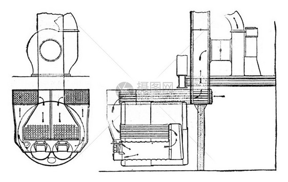燃烧空气再热Ellis和Eaves系统老式刻图工业百科全书EOLami1875图片
