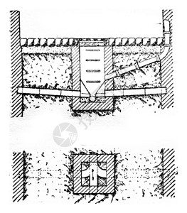 AB的交叉部分蓝图雕刻的古典插图工业百科全书EOLami1875图片