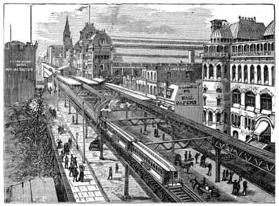 纽约大都会铁路的景象重写插图工业百科全书EOLami1875图片
