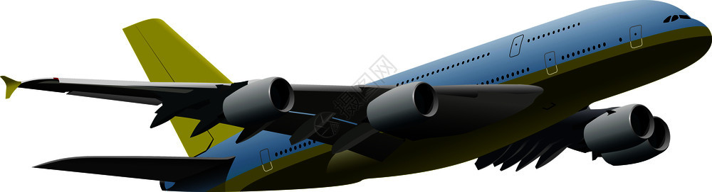 飞机在空中行矢量图示图片