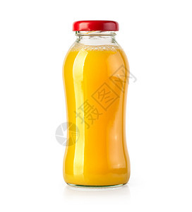 白背景上隔绝的橙汁瓶有剪切路径图片