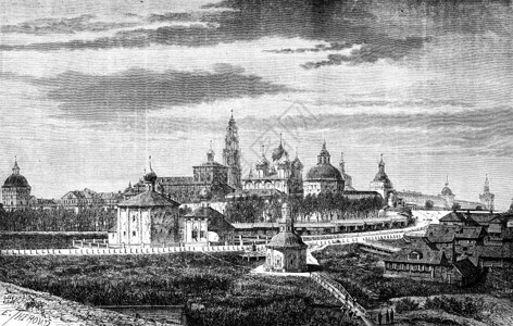 Troitsa修道院的景象重写插图世界之旅行日报1872年图片