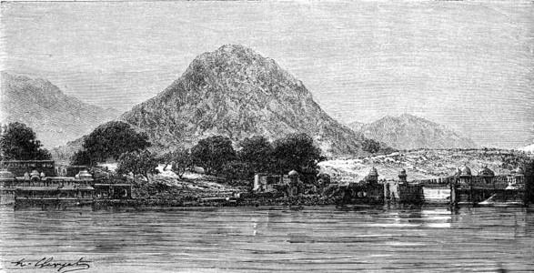 Pushkar附近的NagParbat世界旅行日报1872年图片