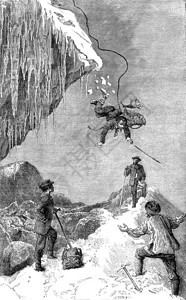 冰川浮皮拉特的通过刻有古老的插图世界之旅行日报1872年图片