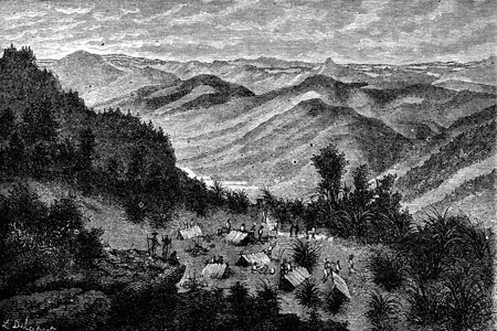 晚上在通往BanMuangYangConHam的路上观看和露营世界之旅行日报1872年图片