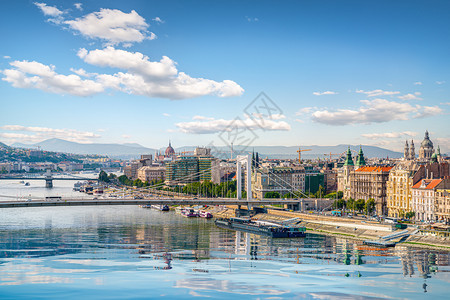 布达佩斯桥和议会夏季日图片