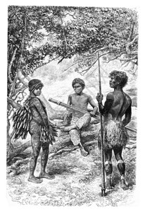 巴西亚马逊的维托印地安人由Riou从照片中绘制用古老的雕刻图解世界旅游行日报18年图片