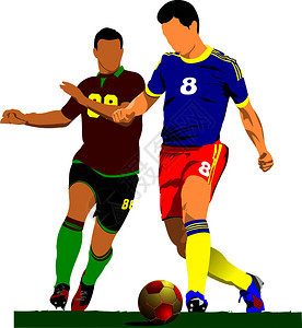 足球运动员海报足球运动员矢量插图图片