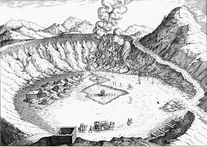 18世纪前3火山对应物表刻有古老的图解190年宇宙与人类图片