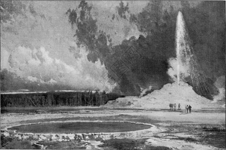 黄石公园的喷泉画家190年宇宙与人类图片