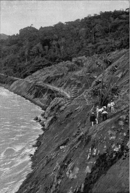 中美洲的滑坡古代雕刻的图解190年从宇宙和人类那里得到的图片