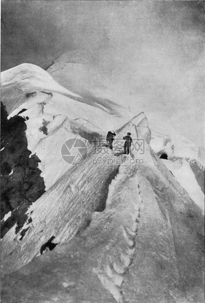 阿尔卑斯山积雪沙丘的形成古老雕刻图解来自宇宙和人类190年图片