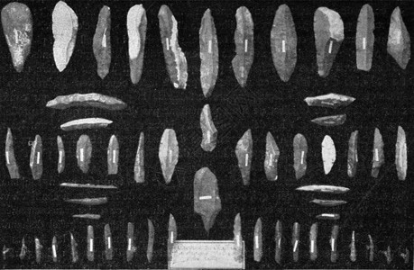 在法国北部发现后半衰期的地方发现火石刀刻有古老的插图190年宇宙与人类190年图片