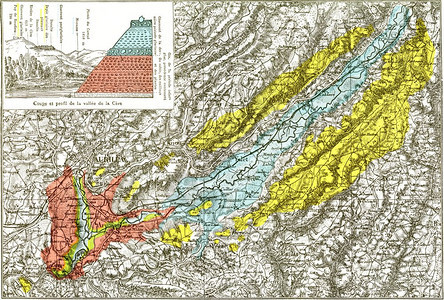 丘尔河中山谷Thalweg地质图古代刻画190年宇宙与人类图片