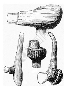 来自瑞士湖泊建筑的石斧古代刻字插图来自宇宙和人类190年图片