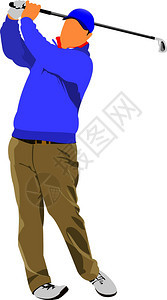 Golf玩家海报矢量插图图片