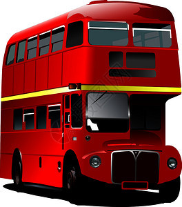伦敦双Decker红色巴士车矢量插图图片