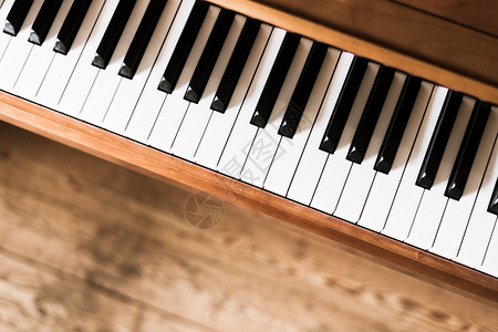 钢琴键盘带有文字空间的旧木钢琴钥匙背景