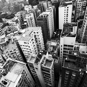 上海香港市住宅楼黑白图像背景
