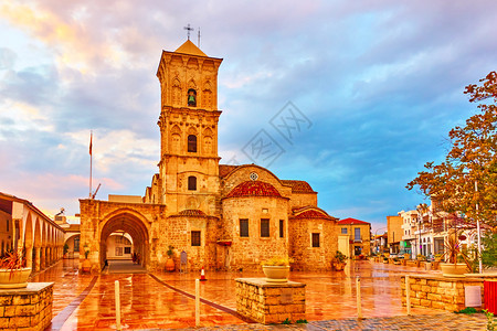 拉纳卡广场和塞浦路斯圣拉扎鲁教堂图片