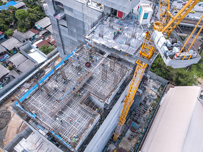 12月日中午对高楼建筑开发的顶层景象图片