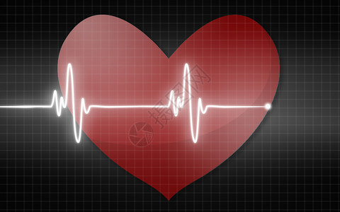 红色心脏符号的电图3D投影图片