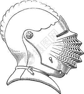 斯巴达赛事十五世纪的头盔或古代雕刻插画