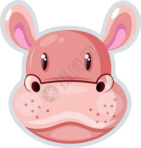 粉红猪嘴宽圆点矢量彩色绘画或插图图片