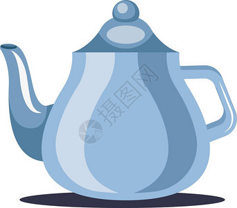 蓝色茶壶图片
