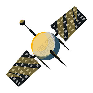 航天发射白色背景的简单卫星矢量图插画