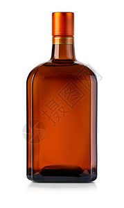 威士忌瓶白隔开有剪切路径图片