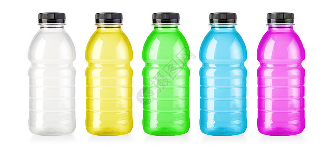 塑料饮瓶用有剪切路径的白色隔着塑料瓶图片